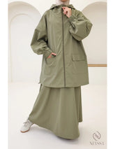 🌧️ 2-delige set voor dames – Lange rok en Parka (Waterafstotend) - Islamboekhandel.nl