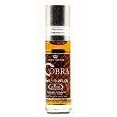 Roll-on parfumolie Cobra met amberkleurige vloeistof in een elegante fles