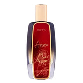 Flesje parfum Amora de Femme met rode label en gouden dop