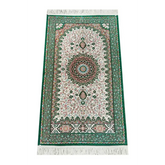 Authentiek Groen Gebedskleed van Chenille – luxe & Comfortabel - Islamboekhandel.nl