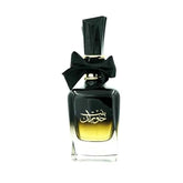Zwarte parfumfles met strik voor Ard al Zaafaran Bint Hooran, zaafaran bint huidge geur