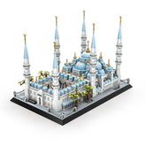 Gedetailleerd Lego-model Blauwe Moskee Istanbul, 1129 blokjes, blauw-wit met goud