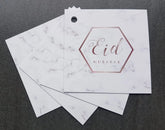 Cadeaukaartjes Eid mubarak -marmer (4 stuks) - Islamboekhandel.nl
