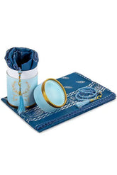 Cadeauset gebed cilinder -blauw - Islamboekhandel.nl