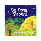 Kinderboek cover voor De Zeven Slapers Achtergrond met fantasievolle illustraties