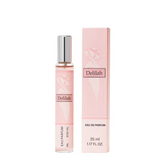 Roze gestreepte Delilah Eau de Parfum 35 ml sprayfles met zilveren dop en doos