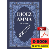 E-book Djoez Amma Tracing met decoratieve lichtblauwe rand en fountain pen outline