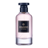 Pink parfum Celesto Intense fles met donkerblauwe dop, luxe parfum Celesto