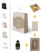 Eid Cadeau in tas (luxe Koran, dua boekje, chocolade + parfum) - Islamboekhandel.nl