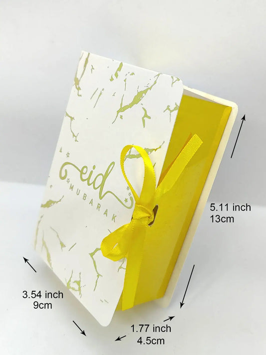 Eid mubarak cadeaudoosjes -marmer goud (6 stuks) - Islamboekhandel.nl