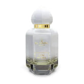Elegante witte en gouden parfumfles met geometrische glazen basis El-Nabil Parfum Lune de Miel