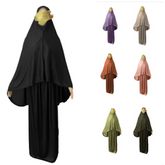 Tweedelige gebedskleding met lange ghimaar en variërende kleuren voor Muslim vrouwen