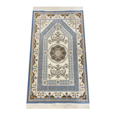 Gebedskleed Blauw/Grijs met sierpatroon - Islamboekhandel.nl