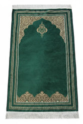 Gebedskleed van Chenille -Groen - Islamboekhandel.nl