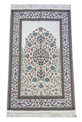 Gebedskleed van chenille met klassiek bloemenmotief - Islamboekhandel.nl