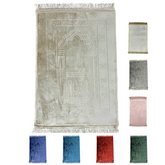 Ornate archway design prayer rug Gebedskleed dik en zacht XL met franjes