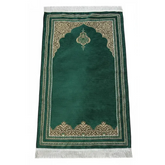 Gebedskleed van Chenille -Groen - Islamboekhandel.nl