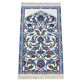 Gebedskleed van chenille met tulpenmotief –donkerblauw - Islamboekhandel.nl