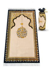 Gebedskleed van zijdetextuur met draagtas -design #2 - Islamboekhandel.nl