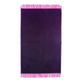 Paars gebedskleed zonder versiering met roze rand en meerdere kleuren details