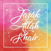 Islamic greeting card met calligrafische Jazak Allah Khair ontwerpen voor JazakAllah Gair