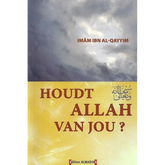 Boek Houdt Allah van jou? met tweeledige omslag, hemel en gele achtergrond met vraag