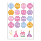 Islamitische beloningsstickers prinsessen op een princess-themed sticker sheet voor kinderen