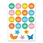 Sheet kleurrijke islamitische beloningsstickers met vlinders voor kinderen