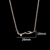 26mm zilveren zwanenketting met diamantaccent en liefde in Arabisch