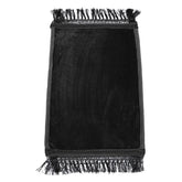 Zacht en dik zwart fluwelen kindergebedskleed met franjes voor comfort en stijl