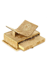 Koranbox met Luxe Fluweel Beklede Koran -Goud - Islamboekhandel.nl