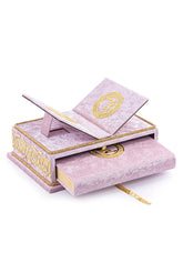 Koranbox met Luxe Fluweel Beklede Koran -Roze - Islamboekhandel.nl