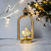 Lantaarn koepel met LED licht -goudkleurig - Islamboekhandel.nl