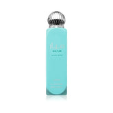 Turquoise spray Mayar Intense met zilveren dop voor Lattafa All over Spray