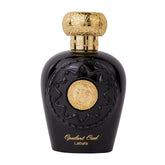 Zwarte en gouden parfumfles Lattafa Parfum Opulent Oud, luxe lattafa parfumspray