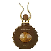 Bruine parfumfles met gouden accenten van Lattafa Pride Classic Stone elegance