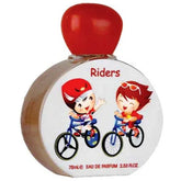 Lattafa Riders parfumfles met cartoon fietsers, Arabische parfum met Lattafa pride