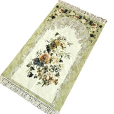 Floral-gebaseerd luxe gebedskleed bloempatroon met franjes voor spiritueel comfort