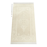 Witte decoratieve handdoek met bloemenpatroon en franjes voor Luxe Ottomaanse Chenille