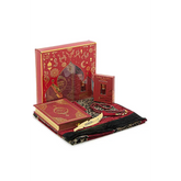 Luxe rode cadeauset met een engels/arabische koran en parfum - Islamboekhandel.nl