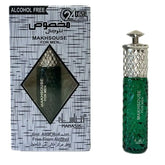 Emerald groene geribbelde glazen rollerball parfumfles met zilveren diamantpatroon dop makhsouse parfumolie voor mannen van manasik