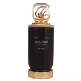 Zwart leren geur parfum fles met gouden dop voor Momento Riiffs arabische parfum