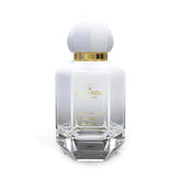 Witte en gouden octagonale Musc Blanc Parfumspray fles met ronde dop