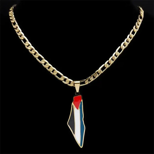 Palestina hanger met ketting -luxe - Islamboekhandel.nl