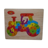Puzzel Arabisch Tractor met kleurrijke, gearvormige stukken met Arabische letters