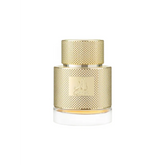 Gold textured parfum Qaaed bottle van Lattafa Parfum, luxe en elegant geuraccessoire