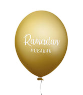 Ramadan mubarak ballonnen mint/goud (6 stuks) - Islamboekhandel.nl
