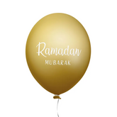 Ramadan mubarak ballonnen mint/goud 6 stuks Islamboekhandel.nl