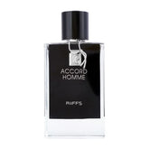 Riffs Parfum Accord Homme arabische parfum met zwart en helder glazen cologne fles