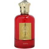 Riffs Parfum Imperial Rouge flesse fles met gouden kroonvormige dop en label